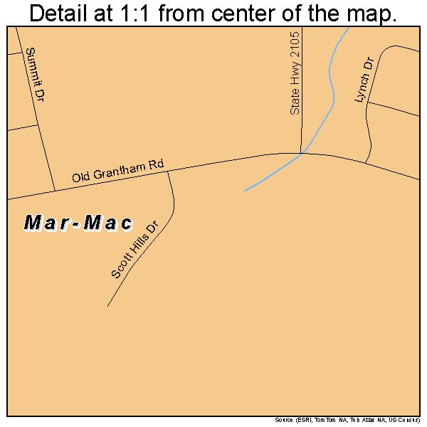 Mar-Mac, North Carolina road map detail