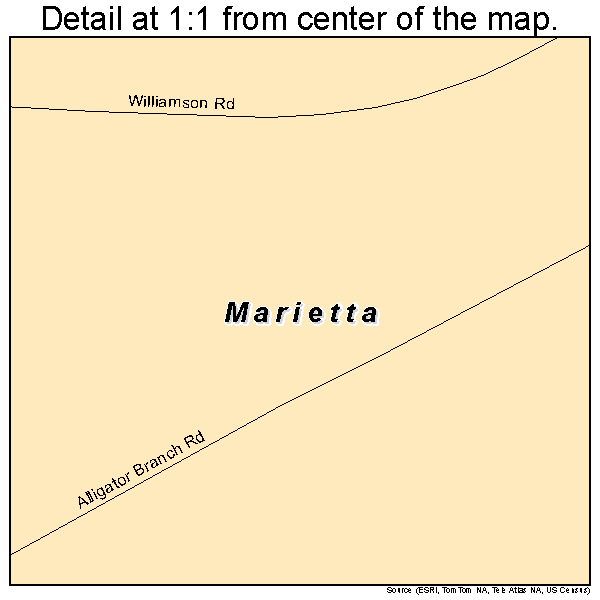 Marietta, North Carolina road map detail