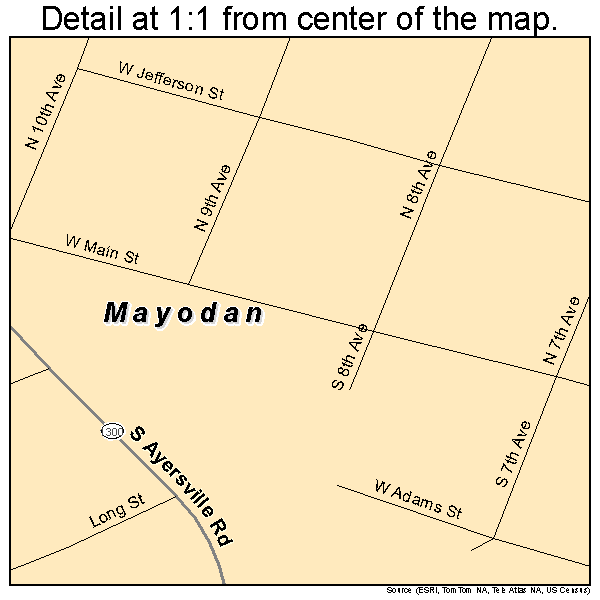 Mayodan, North Carolina road map detail