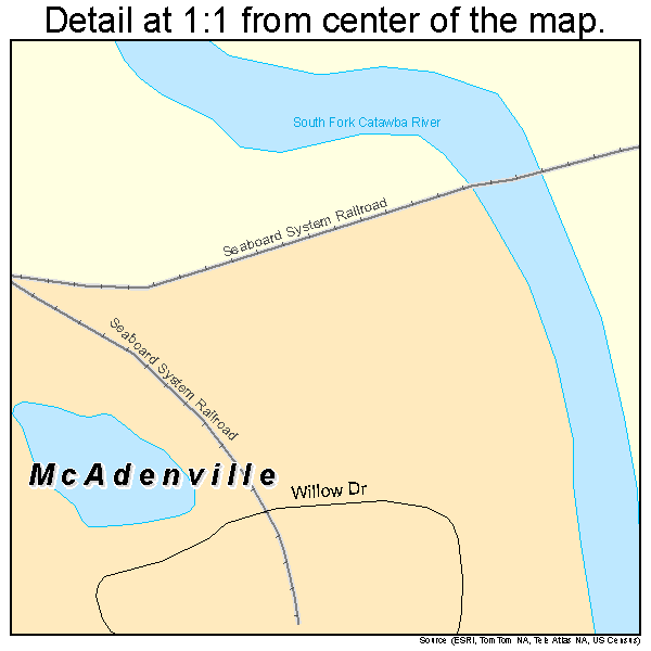 McAdenville, North Carolina road map detail