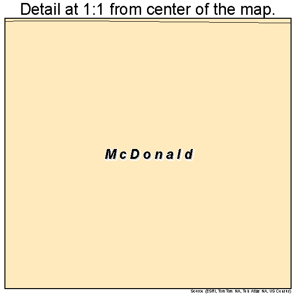 McDonald, North Carolina road map detail