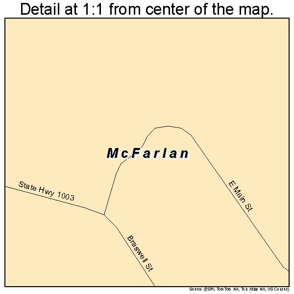 McFarlan, North Carolina road map detail