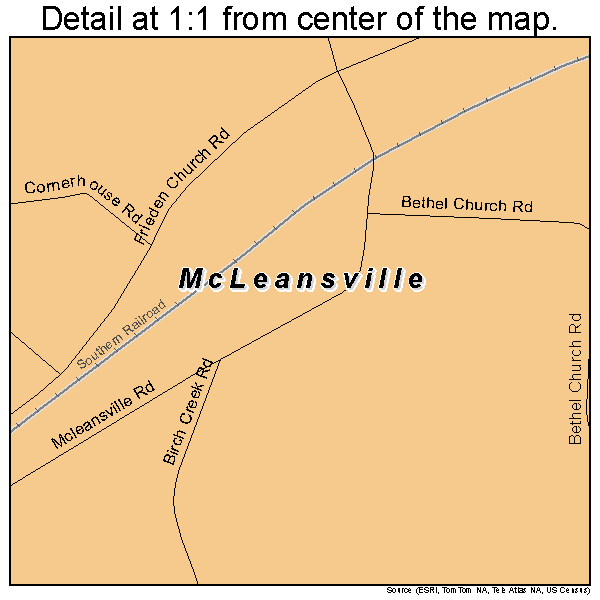 McLeansville, North Carolina road map detail