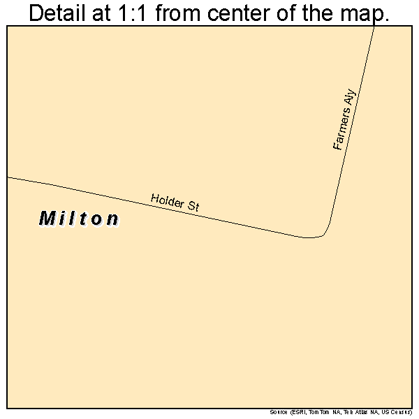 Milton, North Carolina road map detail