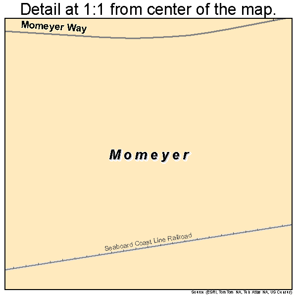 Momeyer, North Carolina road map detail