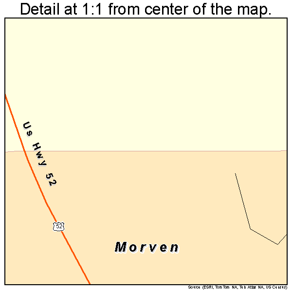 Morven, North Carolina road map detail