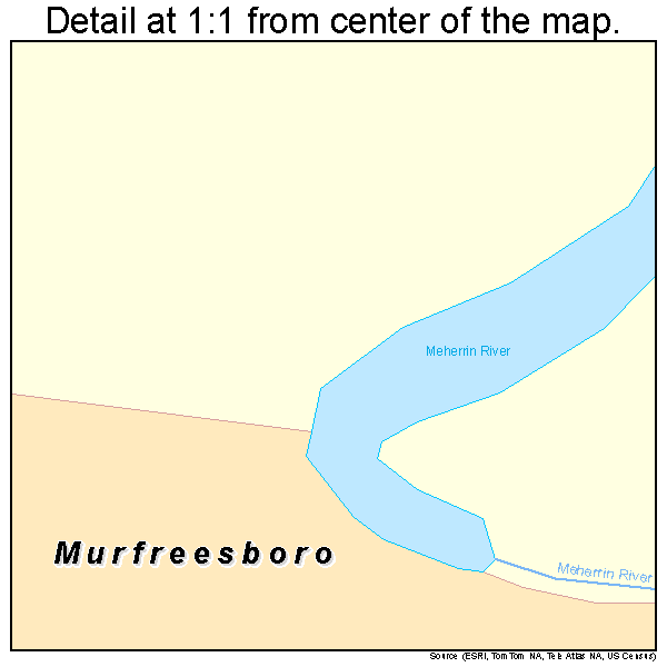 Murfreesboro, North Carolina road map detail