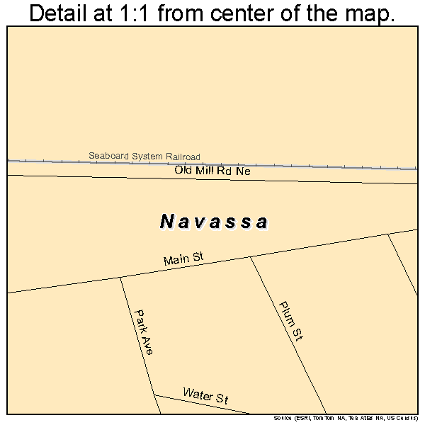 Navassa, North Carolina road map detail