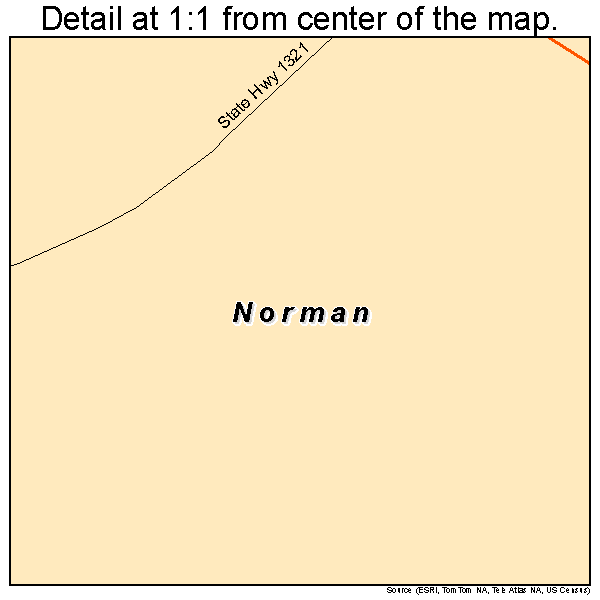 Norman, North Carolina road map detail