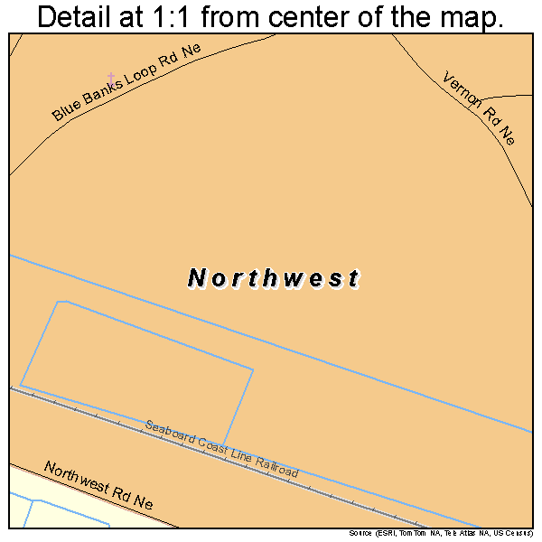 Northwest, North Carolina road map detail