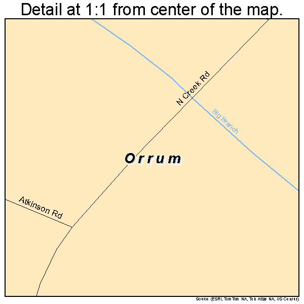 Orrum, North Carolina road map detail