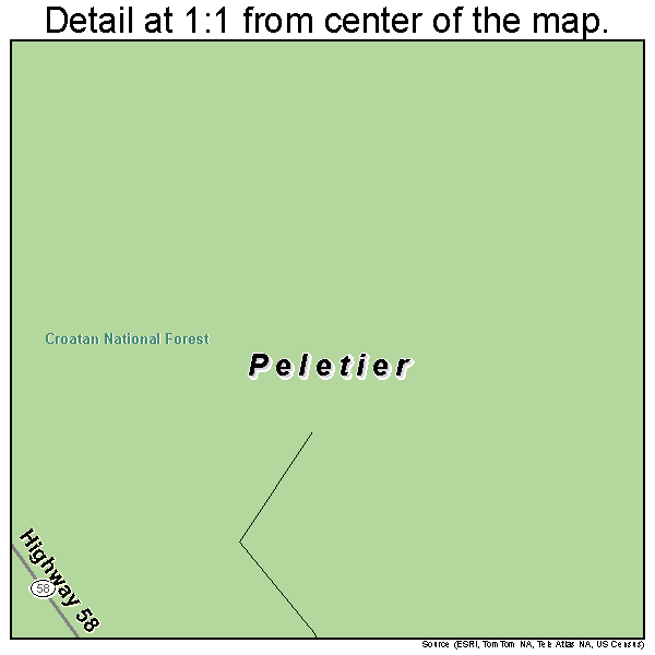 Peletier, North Carolina road map detail