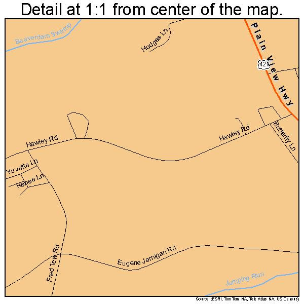 Plain View, North Carolina road map detail