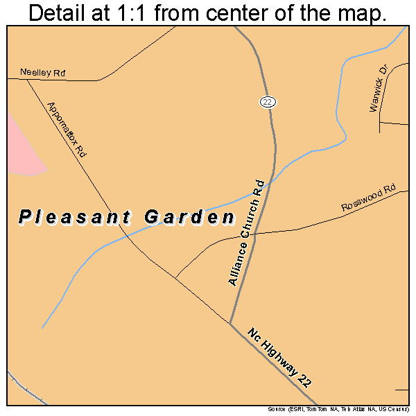 Pleasant Garden, North Carolina road map detail