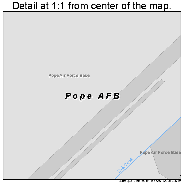 Pope AFB, North Carolina road map detail