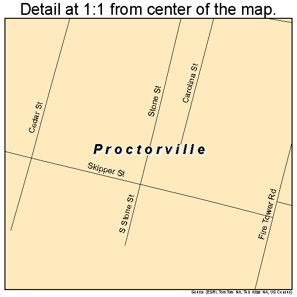 Proctorville, North Carolina road map detail