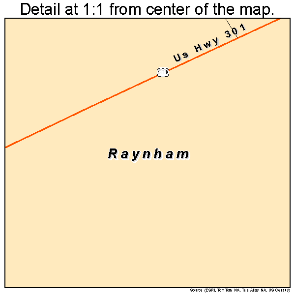 Raynham, North Carolina road map detail