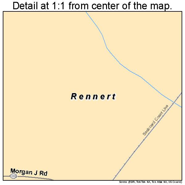 Rennert, North Carolina road map detail