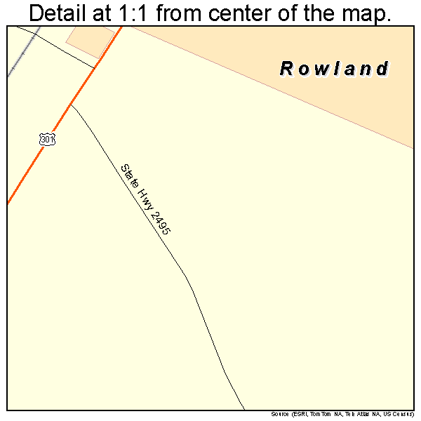 Rowland, North Carolina road map detail