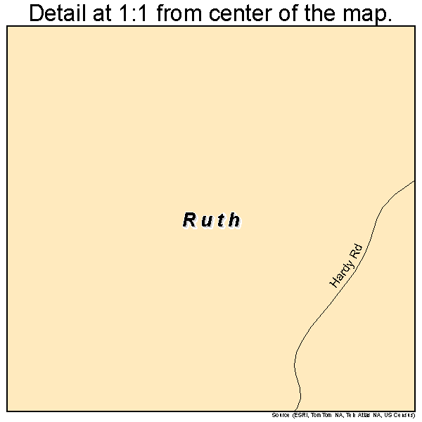Ruth, North Carolina road map detail