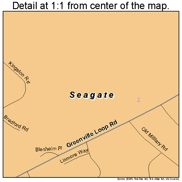 Seagate, North Carolina road map detail