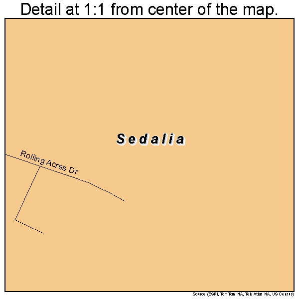 Sedalia, North Carolina road map detail
