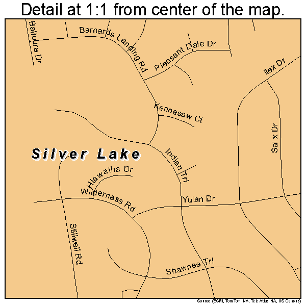 Silver Lake, North Carolina road map detail