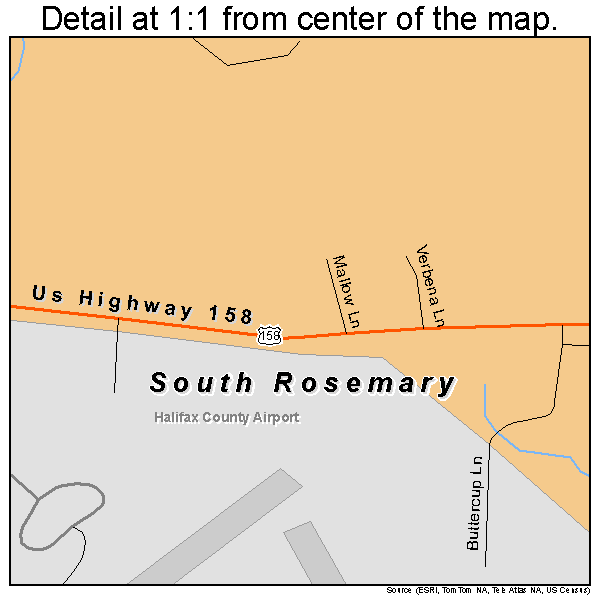 South Rosemary, North Carolina road map detail