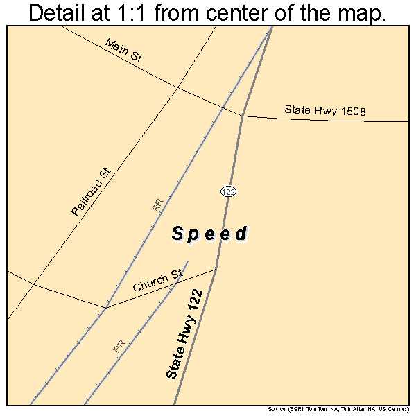 Speed, North Carolina road map detail