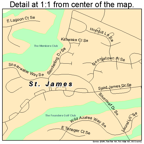 St. James, North Carolina road map detail