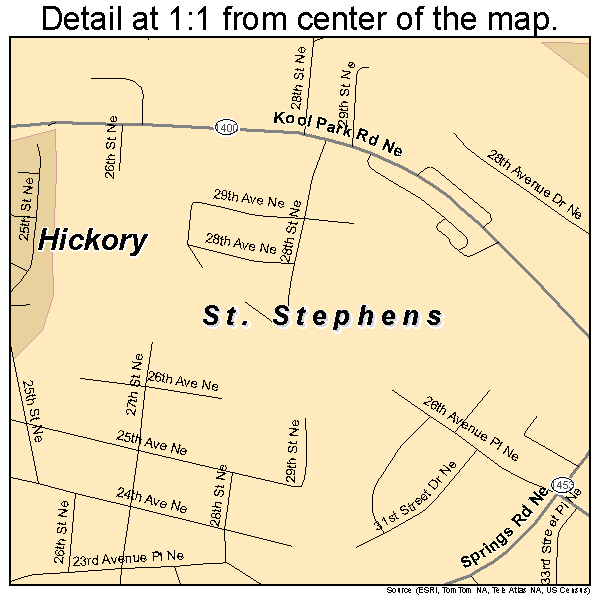 St. Stephens, North Carolina road map detail