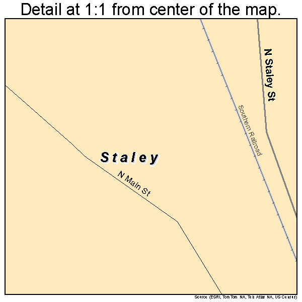 Staley, North Carolina road map detail
