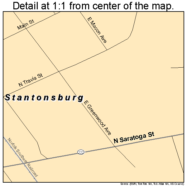 Stantonsburg, North Carolina road map detail