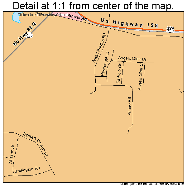 Stokesdale, North Carolina road map detail