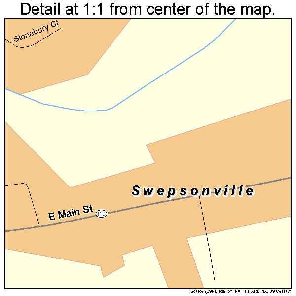 Swepsonville, North Carolina road map detail