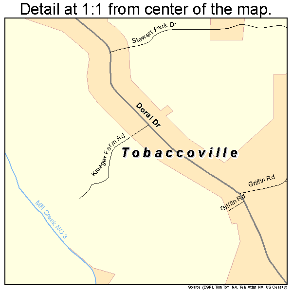 Tobaccoville, North Carolina road map detail