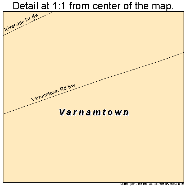 Varnamtown, North Carolina road map detail
