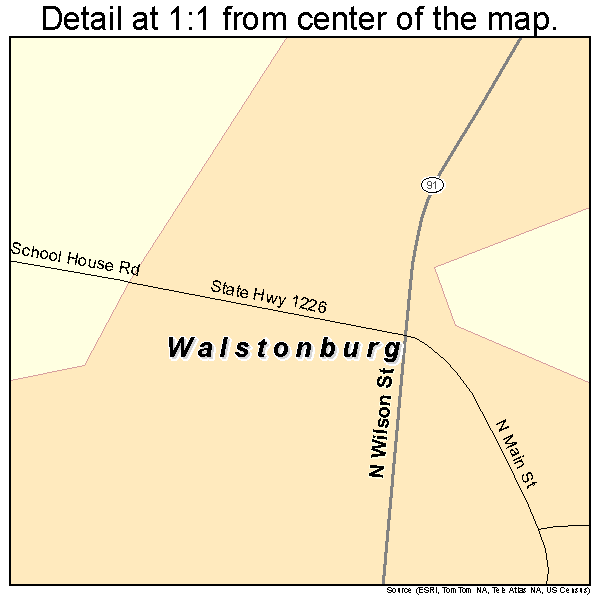 Walstonburg, North Carolina road map detail