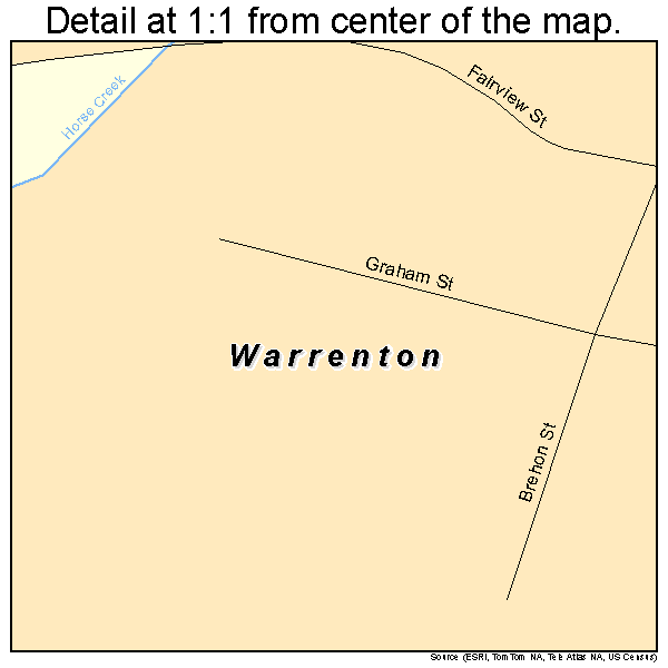 Warrenton, North Carolina road map detail