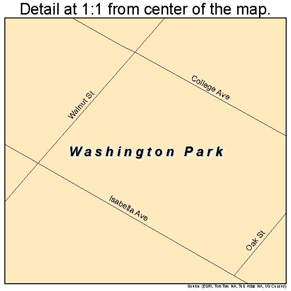 Washington Park, North Carolina road map detail