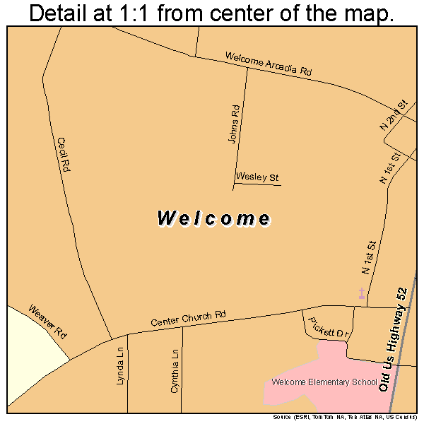Welcome, North Carolina road map detail