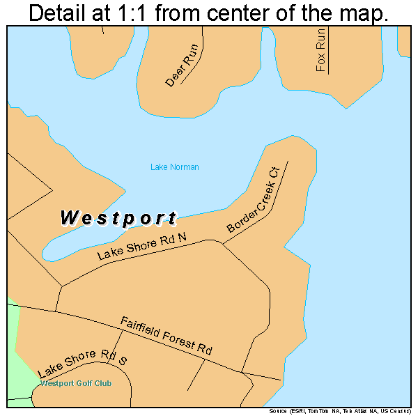 Westport, North Carolina road map detail