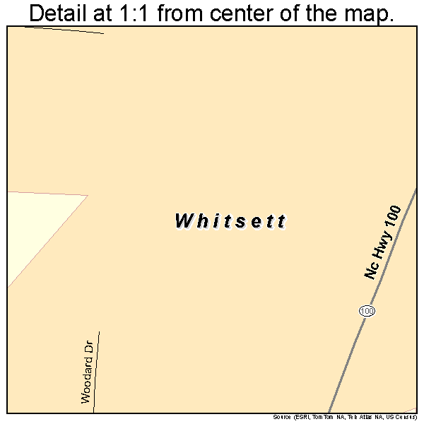 Whitsett, North Carolina road map detail