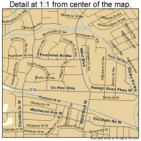 Wilson, North Carolina road map detail