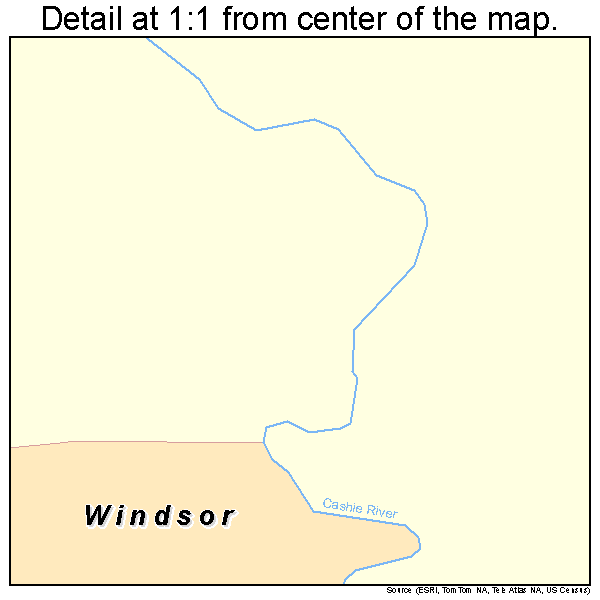 Windsor, North Carolina road map detail