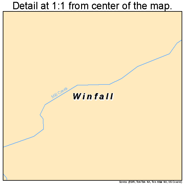 Winfall, North Carolina road map detail