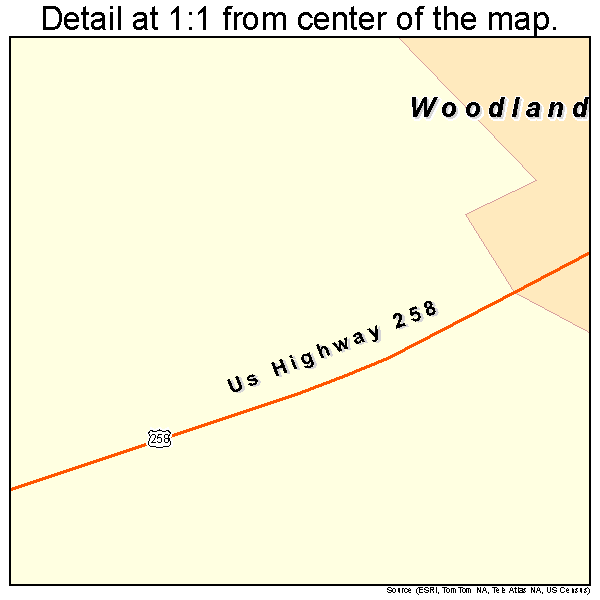 Woodland, North Carolina road map detail