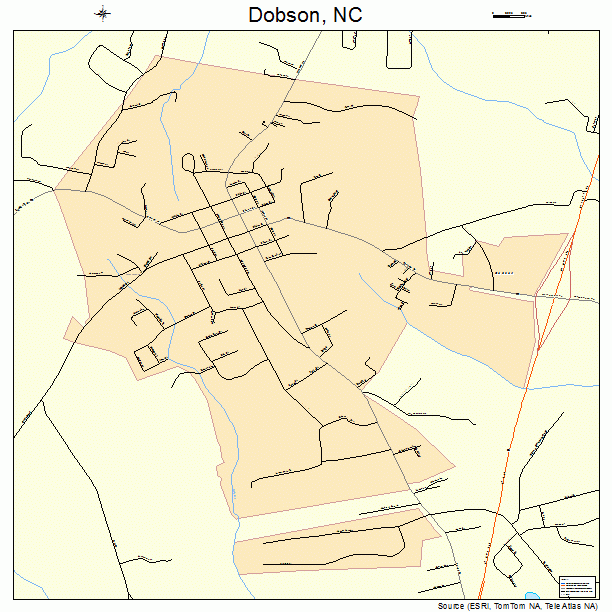 Dobson, NC street map