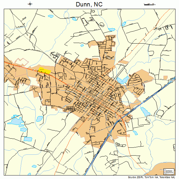 Dunn, NC street map