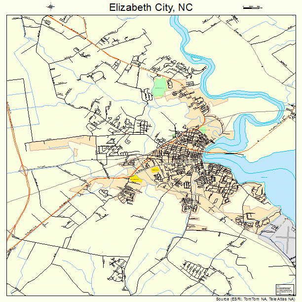 Elizabeth City, NC street map